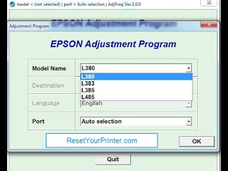 Epson l380 service software